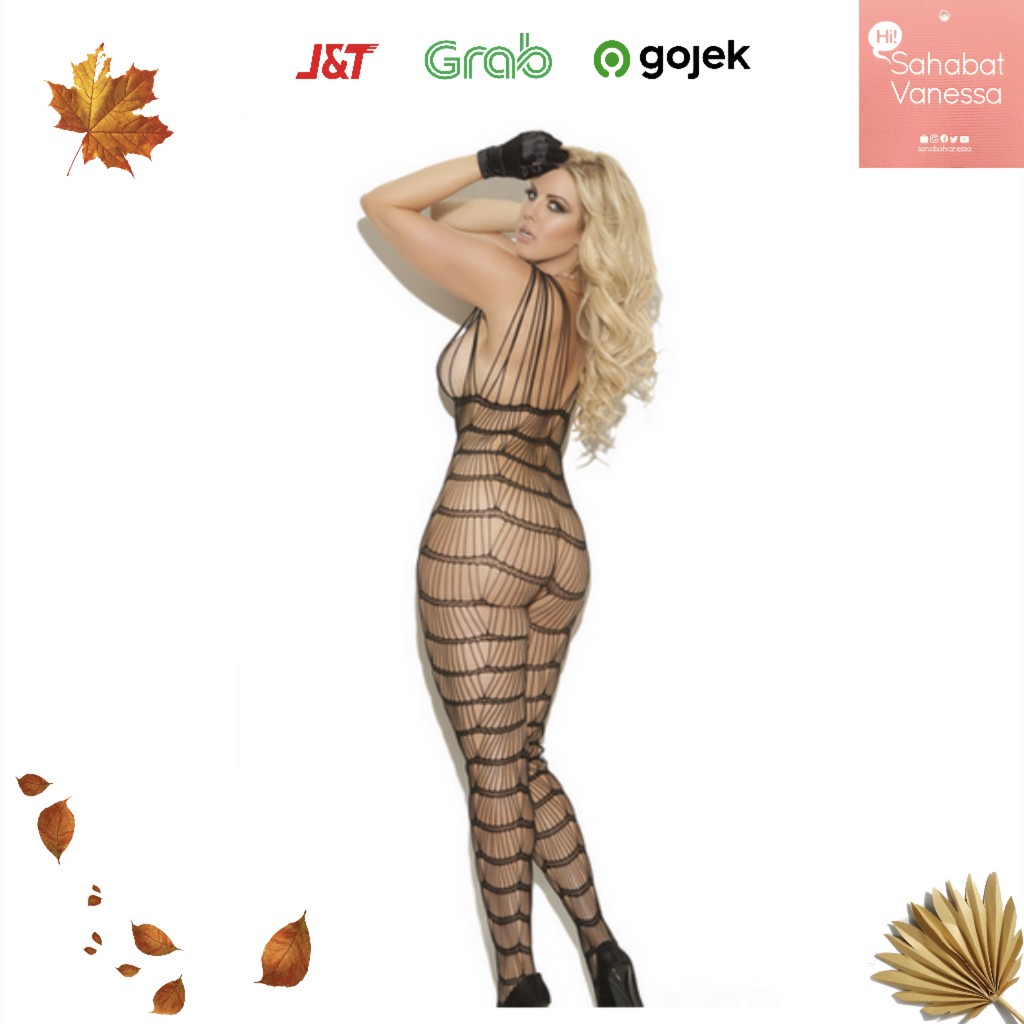 Body Stocking Wanita, Body Stocking Sexy, Stocking Lingerie Hitam - PS005