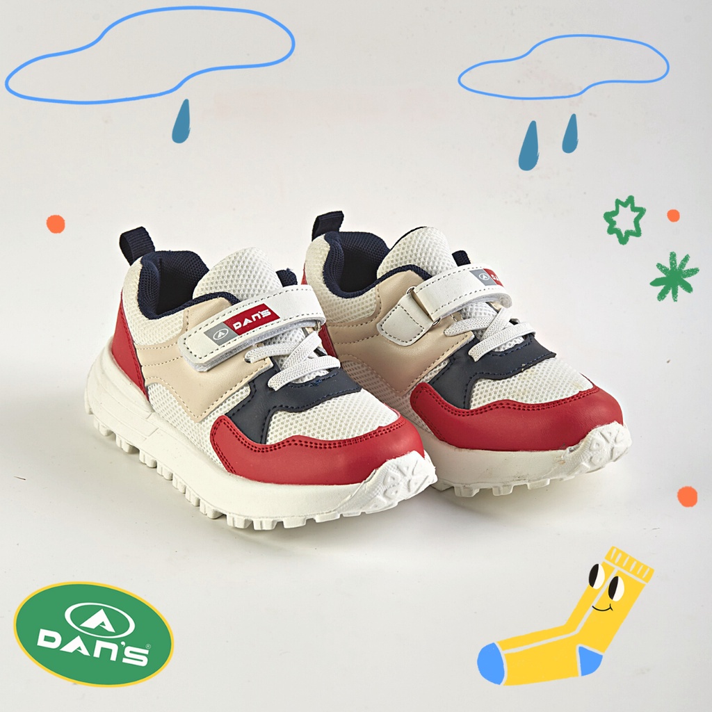 Dans Jovie Sepatu Sneakers Anak Laki-Laki - White Red