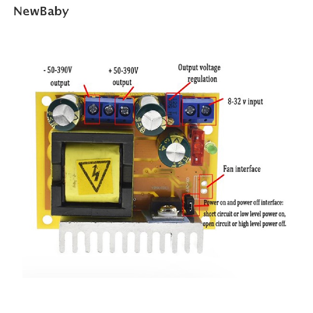 Modul Booster Konverter Step up Tegangan Tinggi DC-DC 8-32V Ke 45~390V