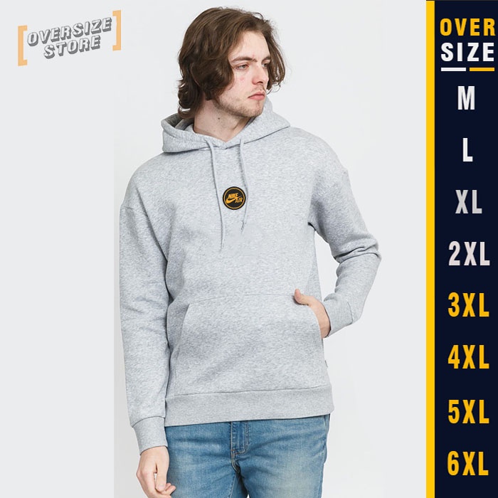 Jaket Hoodie Nike Oversize M L XL XXL XXXL XXXXL XXXXXL Grey Hitam