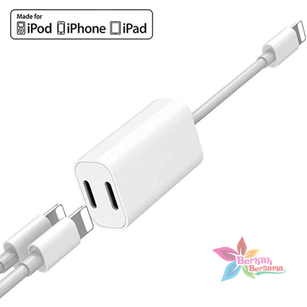 JH006 Kabel Splitter Y I PONEE - Y Cable Adapter Apple Converter Lighthing 2in1 I PONEE BB6658