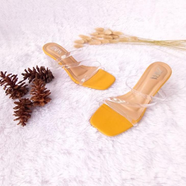 Ready Q7SBV SENDAL ZARA HAK KACA AM 362 | SENDAL HEELS | SEPATU HEELS KACA | LARIH STORE 39 Terlaris