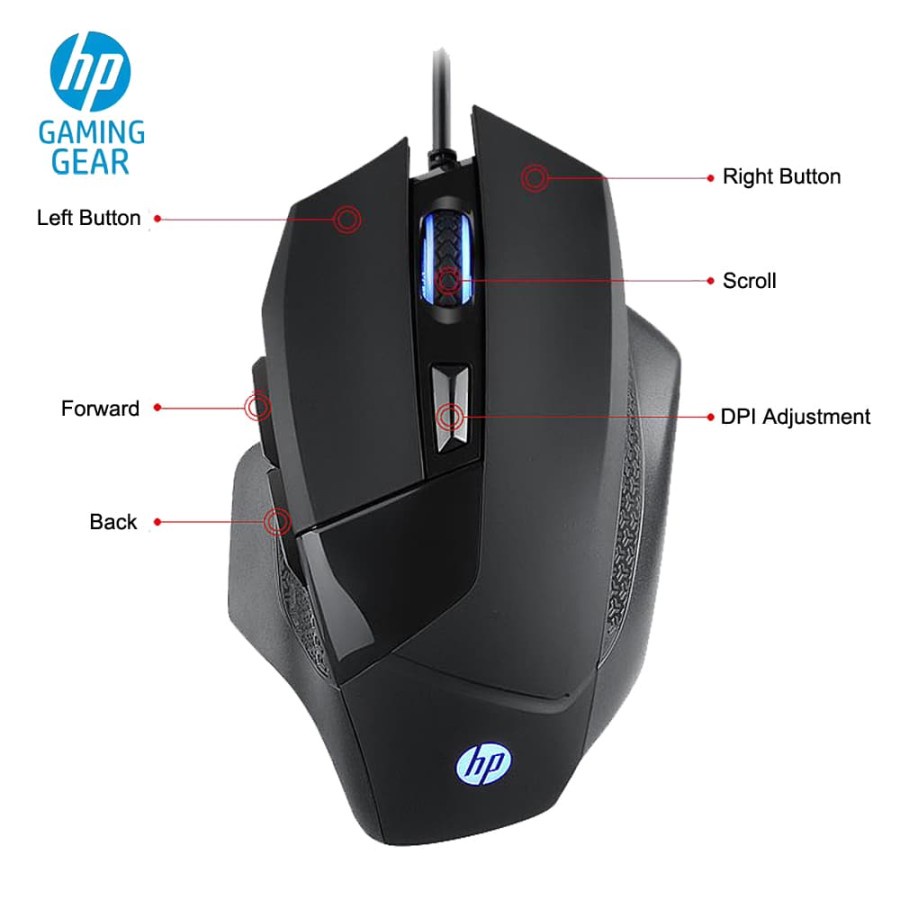 Mouse Gaming / Gaming Mouse HP G200 - 4000DPI RGB 6 Button Macro Mouse