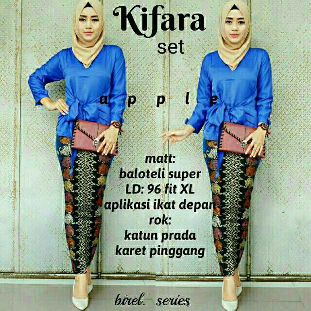 Setelan Kebaya Vanya Jacquard Warna Maron Navy White Silver Tosca Dusty Barong Pendek Set Gemari Bt