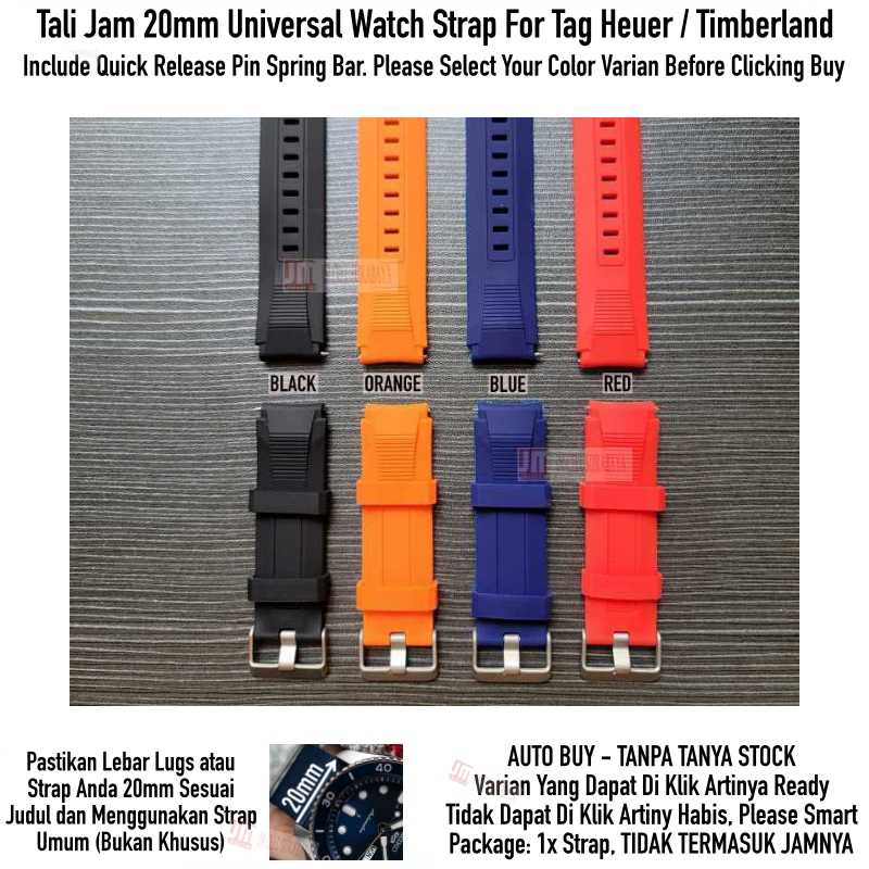 SIKAI Wide Watch Strap Tag Heuer / Timberland 20mm - Tali Jam Rubber Sporty Silikon