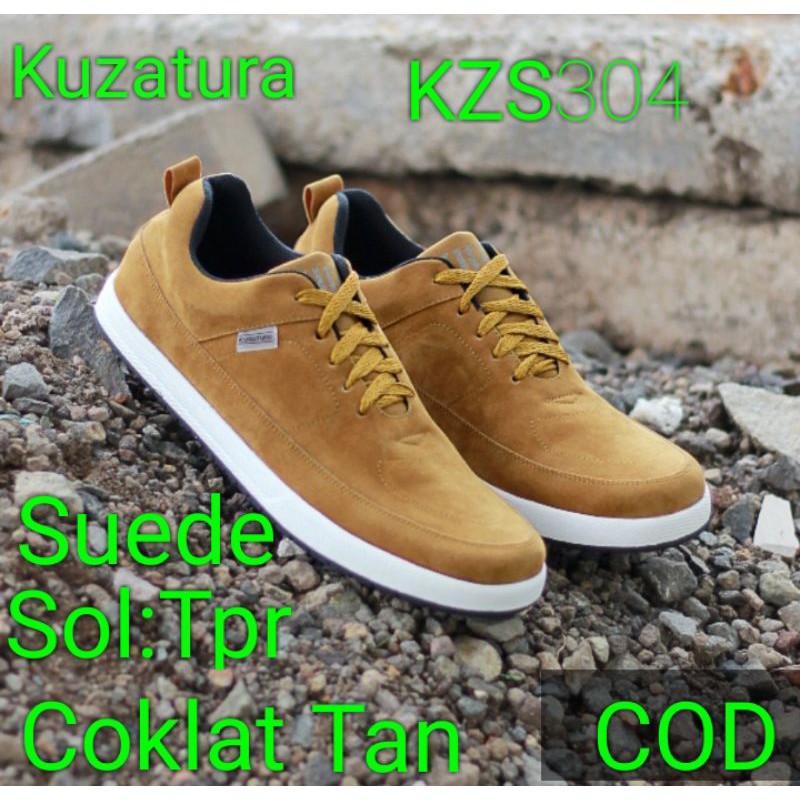 Sepatu Sneaker Kasual Suede Pria Distro Kuzatura Coklat Tua Size 39-44 Sol:Tpr Murah Berkualitas COD