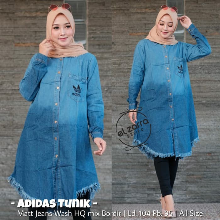 MURAH ATASAN JEANS WANITA adidas tunik bagus kak