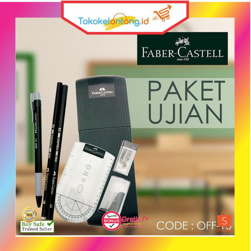 

Set Alat Tulis Untuk Ujian Pensil Penggaris Penghapus Faber Castell
