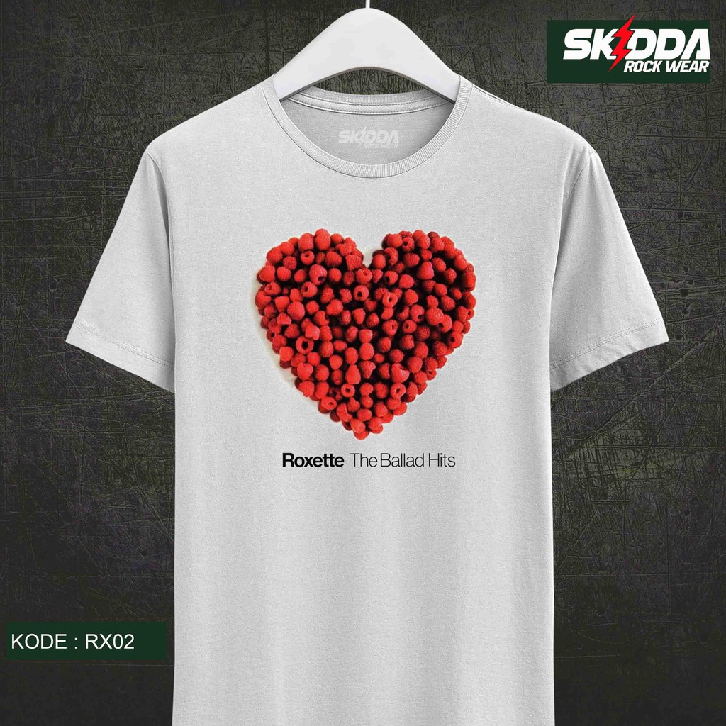 T Shirt Kaos Band ROXETTE - The Ballad Hits - Premium White NSA