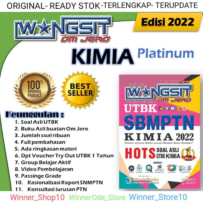 [𝙍𝙀𝘼𝘿𝙔 𝙎𝙏𝙊𝙆]Buku Wangsit KIMIA PLATINUM- Spoiler Soal UTBK 2022||Original Hemat+Bonus Voucher Akses 