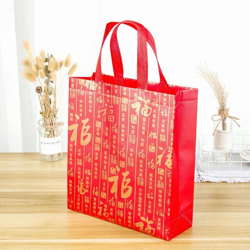 Kantong Fu Imlek Besar Gift Bag Merah Fuk Hoki Souvenir Shopping Bag