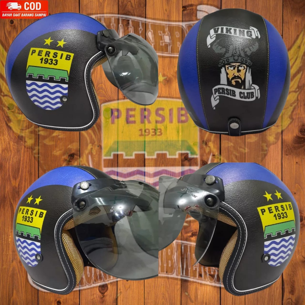 HELM bogo retro persib classic kkaca cekung dewasa pria wanita