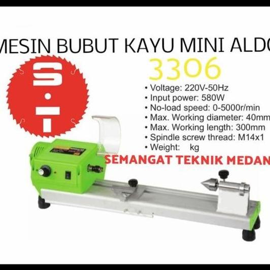 MESIN BUBUT TUKANG KAYU MINI WOOD LATHE AKRILIK BEADS DIY ALDO 3306