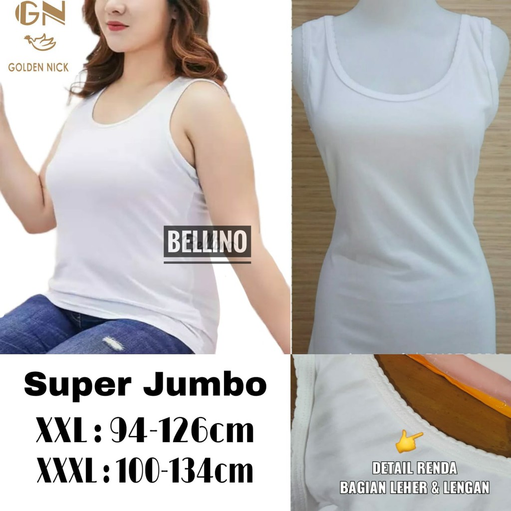 Singlet Super Jumbo Wanita Golden Nick XXL XXXL Gn1073 Tanktop Jumbo 3L 4L Wanita Tali Sedang