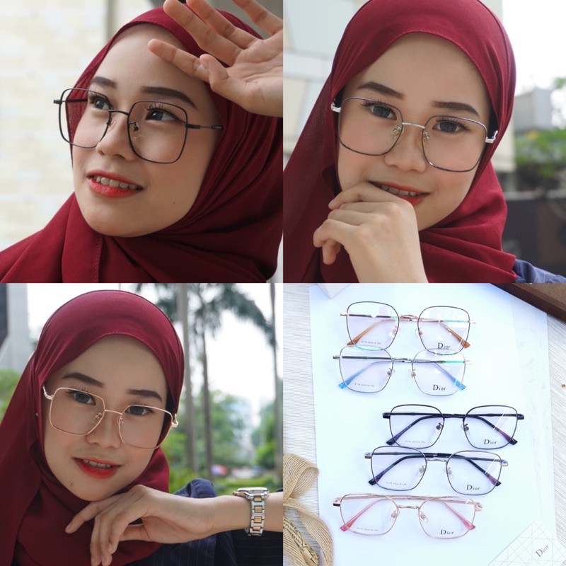 COD - frame kacamata lensa bening 8174 + bisa pasang lensa minus/silinder/plus