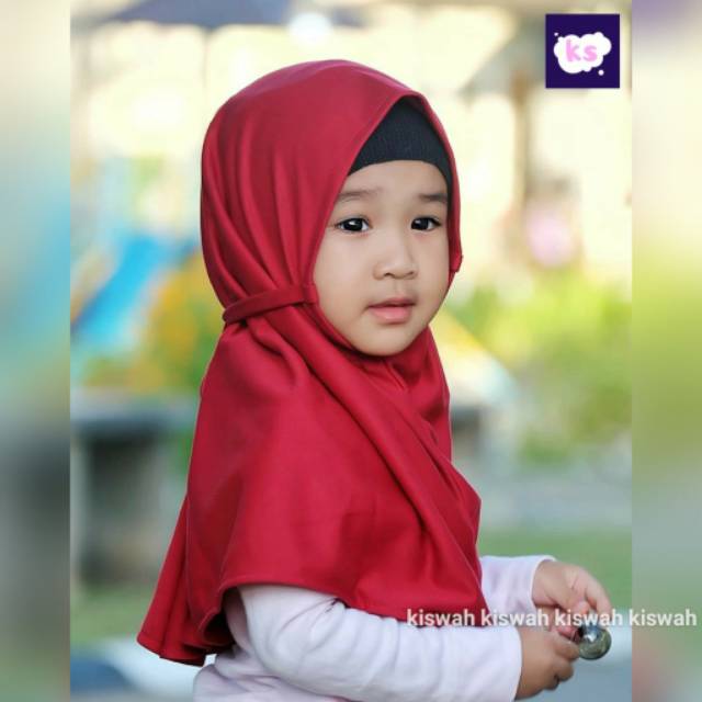 Jilbab Anak Kiswah / Bahan Kaos Tebal, lembut