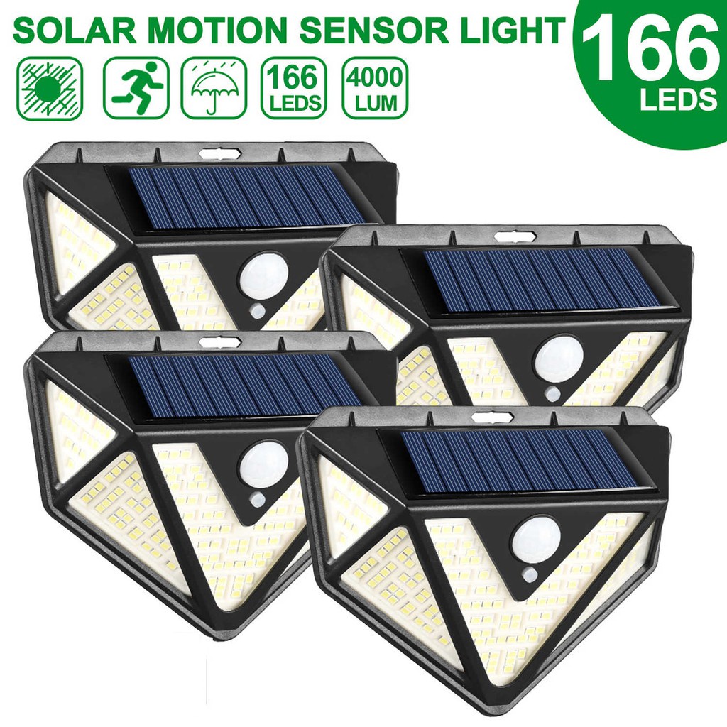 Lampu Outdoor Taman Panel Solar Sensor Gerak 166 Led Tenaga Surya IP65 / Solar Tembok Tenaga Matahari