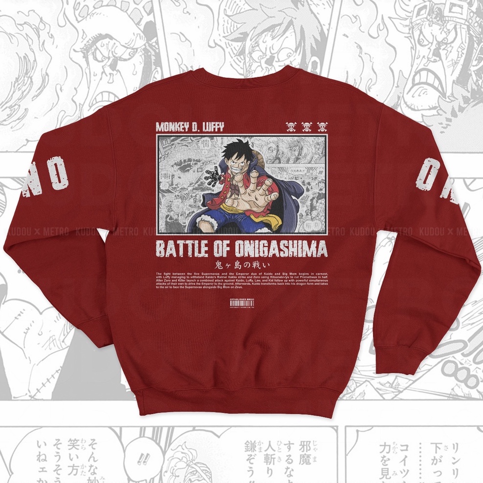 Crewneck Luffy Onigashima Anime Manga One Piece Unisex Premium