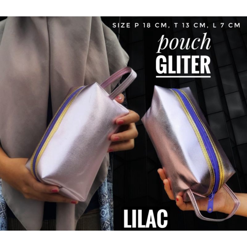 POUCH KOSMETIK GLITER CANTIK MODEL LONTONG