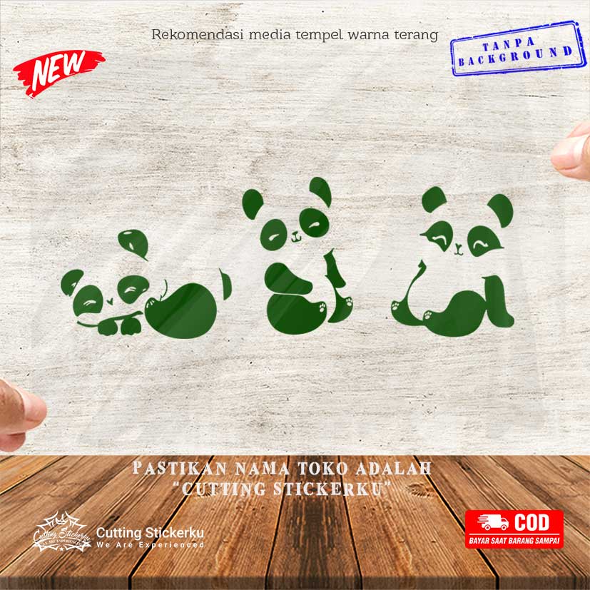 Cutting Stiker Panda Cute Variasi Motor Mobil Sticker Timbul Keren Nyala Dasbor Spakbor Visor Body Kaca Helm Laptop Hologram Reflective Tahan Air Setiker Bodi Samping Girly Matic Scoopy Vario Beat NMAX PCX Vespa Pickup Windshield Girl Lucu