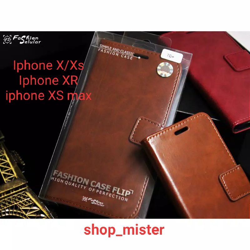 FLIP CASE KULIT IPHONE X/XS, IPHONE XR, IPHONE XS MAX