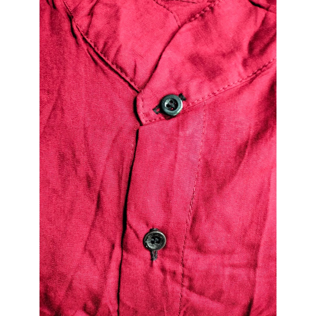 GAMIS BALI RAYON POLOS RAMPEL-Maroon