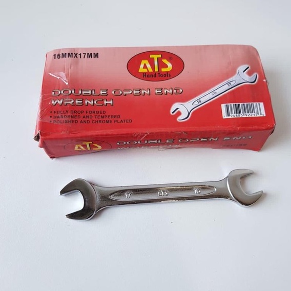 KUNCI PAS ATS 16x17 mm 16mm 17 mm - Kunci Buka 16mmx17mm - Konci Pas 16-17- Double Open End Spanner 16mm 17mm ATS