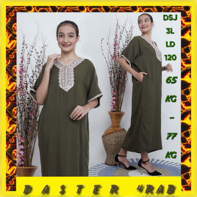 Daster Arab Homey Dress Jumbo Busui Resleting Rayon Premium Baju Hamil LD 120 130 140 150