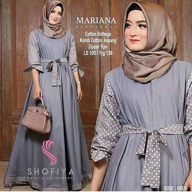 Baju Muslim Wanita Gamis Marina Terbaru Trend Fashion Kekinian Sangat Cocok Untuk Hari Lebaran