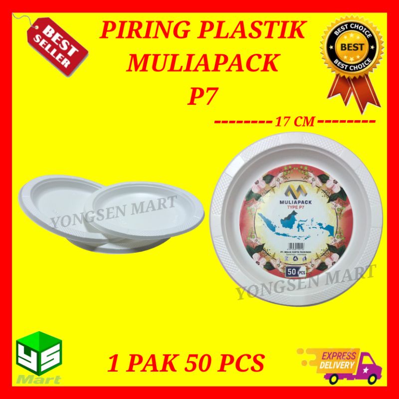 Jual Piring Plastik Putih Susu P7 Sedang Makan Kue Disposable Muliapack