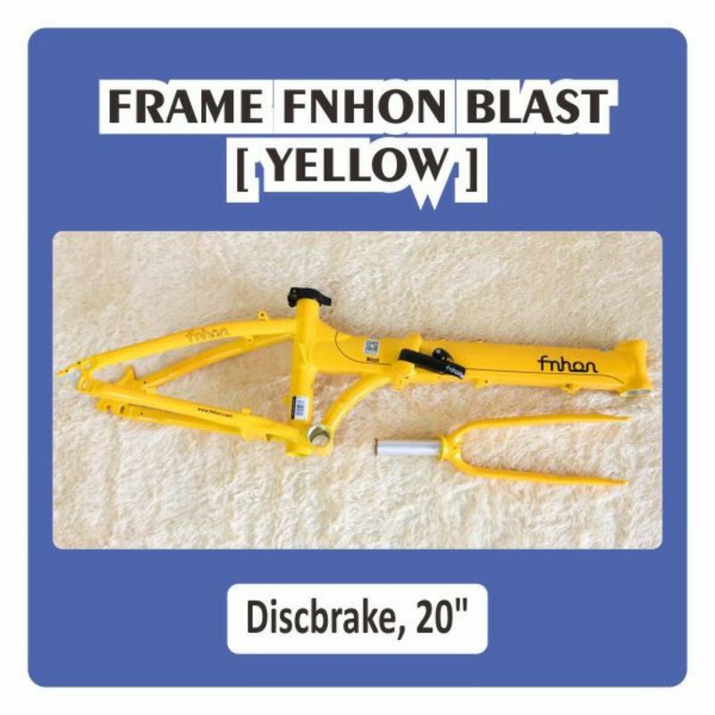 Frame set Fnhon Blast Kuning Yellow Discbrake Db  Disc Brake 20 22 inch Alloy