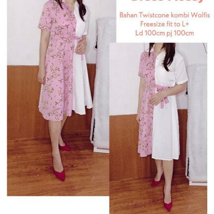 Baju Dress Pesta Natal Wanita Remaja Import Murah Kekinian Terbaru 2021 Bahan Twiscone Ld 100 Fit L