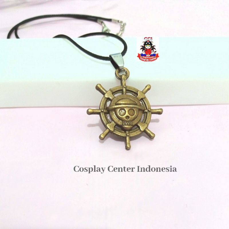 Kalung Anime One Piece Luffy Liontin Bentuk Logo One Piece Anime Jepang Kalung Tengkorak One Piece