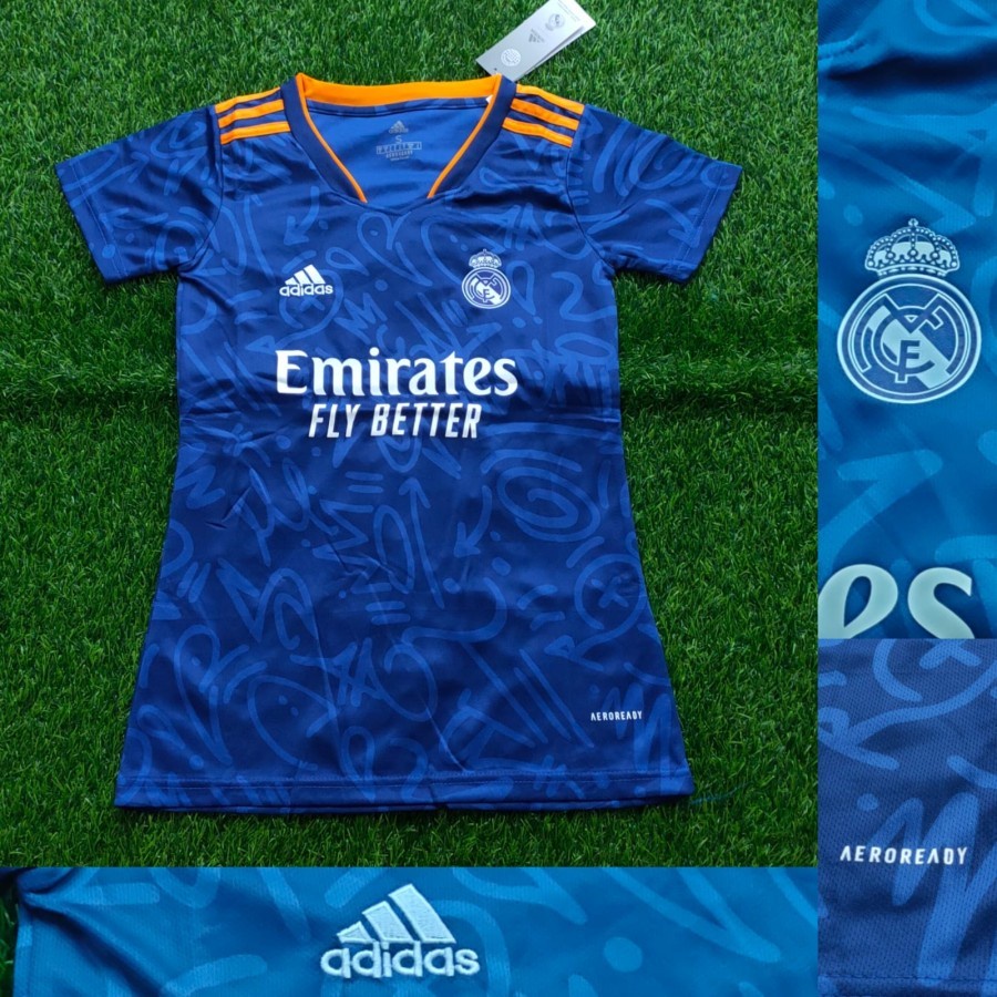 Kaos bola real madrid ladies cewek away 2020/2021 Grade Ori