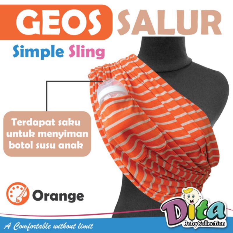 Gendongan Kaos(Geos) Dita Geos Salur 1 LAPIS GENDONGAN SIMPLE SLING GEOS