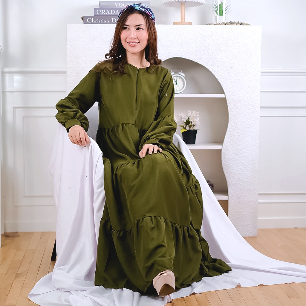 BEFAST - ZEC OOTD Wanita Dress SELMA / Nero Maxi / Pakaian Dress Jumbo Maxi / Dress Casual Wanita / Fashion Remaja Wanita Muslimah / Dress Polos Formal / LongDress Trendy