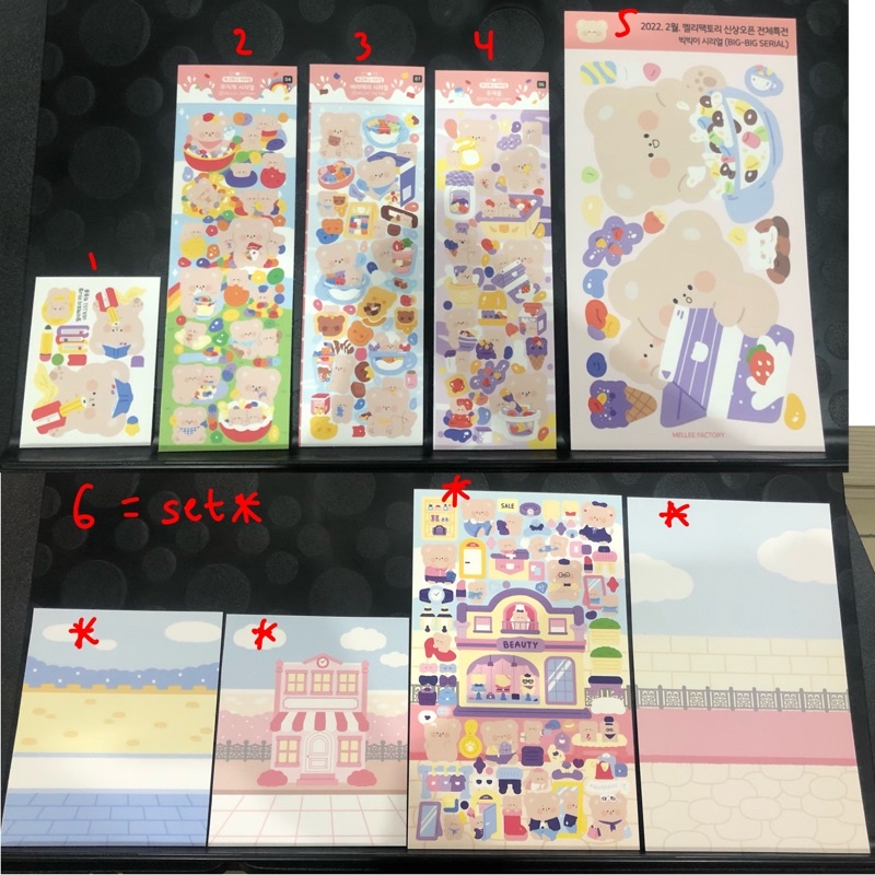 

[READY STOCK KT] Sticker Korea Official stiker brand mellee factory set mini big seal deco pc journalling