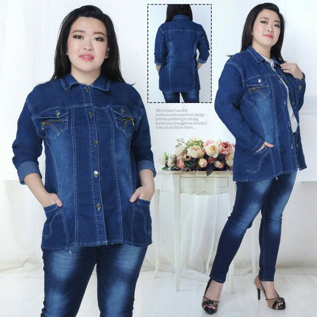 MC girl Jaket Jeans Ibu / Jaket Jeans Panjang