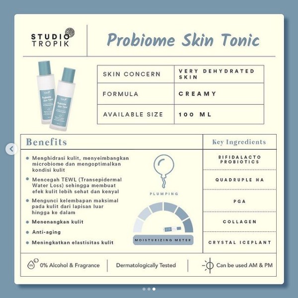 ★ BB ★  Studio Tropik Skin Tonic - Herbitus | Studio Tropik Skin Tonic - Probiome 100ml