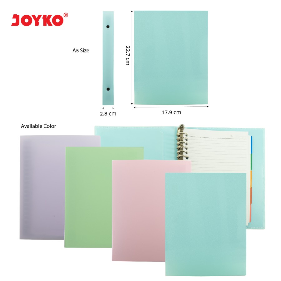 Ring File Binder Note / Buku Binder Joyko A5-MHPT-M516 Warna Pastel