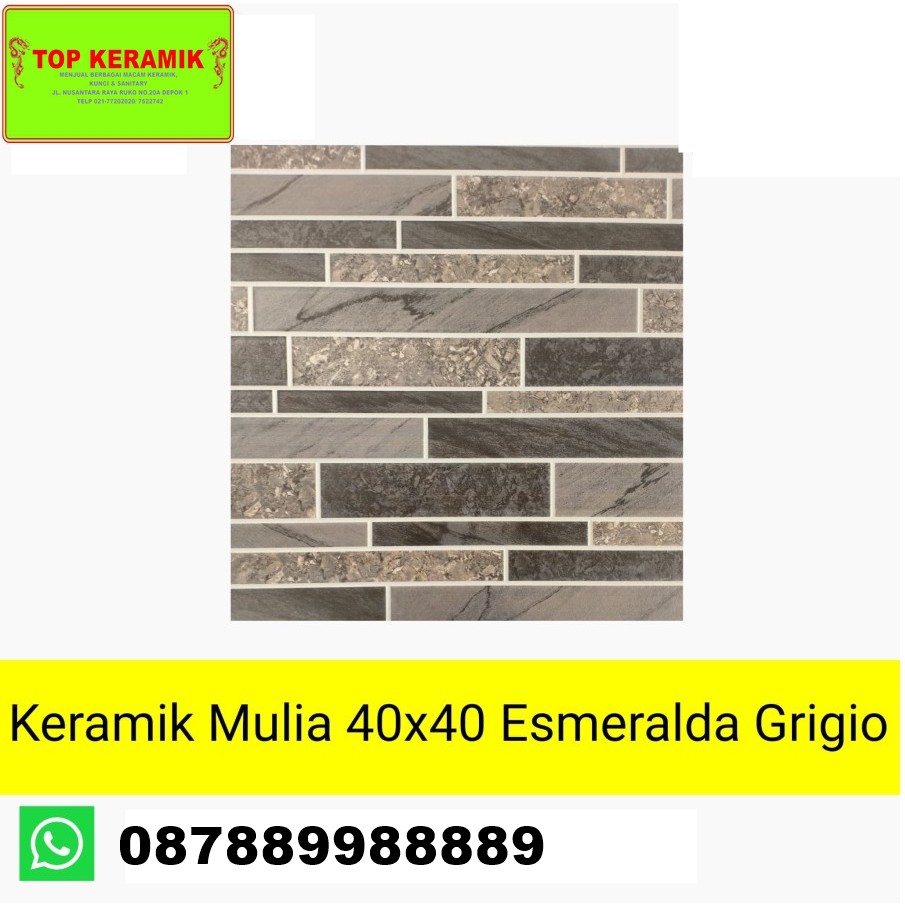 Keramik Lantai Mulia 40x40 Esmeralda Grigio Kw 1