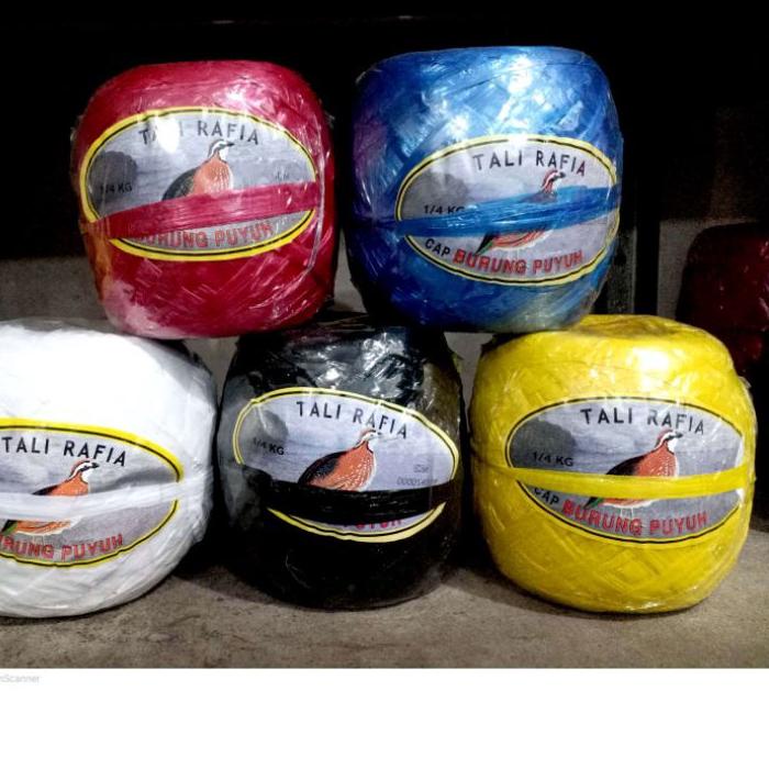 

[ORIGINAL] Tali Rafia Cap Puyuh 250 Gram Warna Warni Merah Biru Hijau Hitam Putih Kuning 1/4 kg harga bersaing