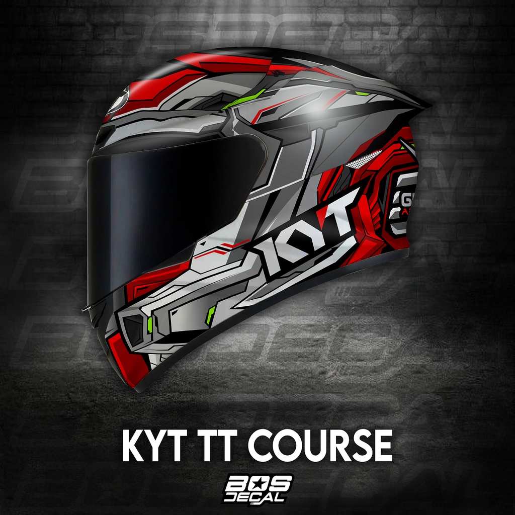 Sticker Decal Helm KYT TTCourse TTC Motif Gundam red