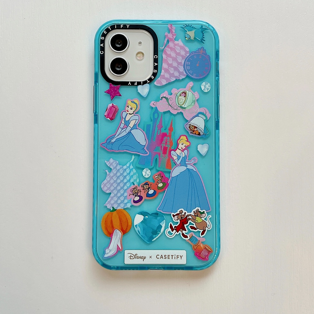Casetfy Princess Lovely IPhone Case iPhone12 iPhone12Pro iPhone11Promax IphoneXR iPhone11 iPhone6splus iPhone7plus 8plus iPhoneXS iPhoneXsmax Soft Casing-Blue