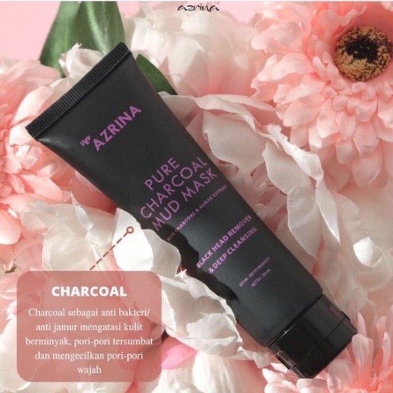 (FREE GIFT) AZRINA PURE CHARCOAL MUD MASK AZRINA | MASKER KOMEDO AZRINA