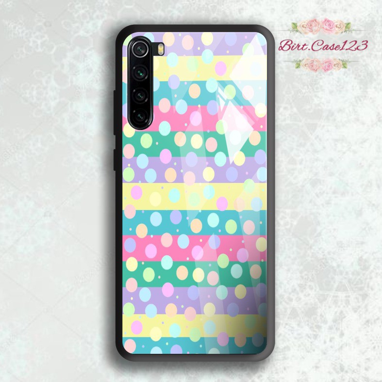 back case glass POLKADOT Iphone 5 6 6s 6+ 6s+ 7 7s 7+ 8 8+ Se 2020 X Xs Xr 11 12 Mini Pro Max BC5115