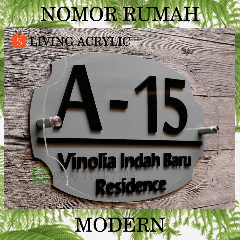 [BEST SELLER] Nomor Rumah Acrylic 3 Lapis Warna Timbul Dekorasi Hiasan Dinding Akrilik 4.9