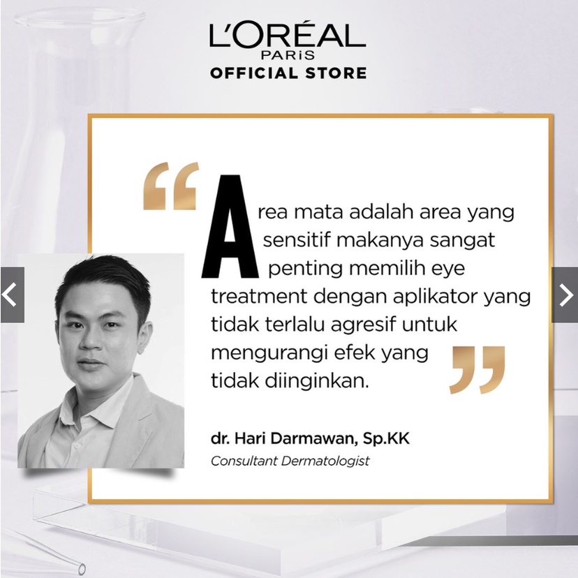 L'Oreal Paris Triple Roller 2.5% Hyaluron + Caffeine Eye Serum – Hyaluronic Acid Loreal Serum Mata