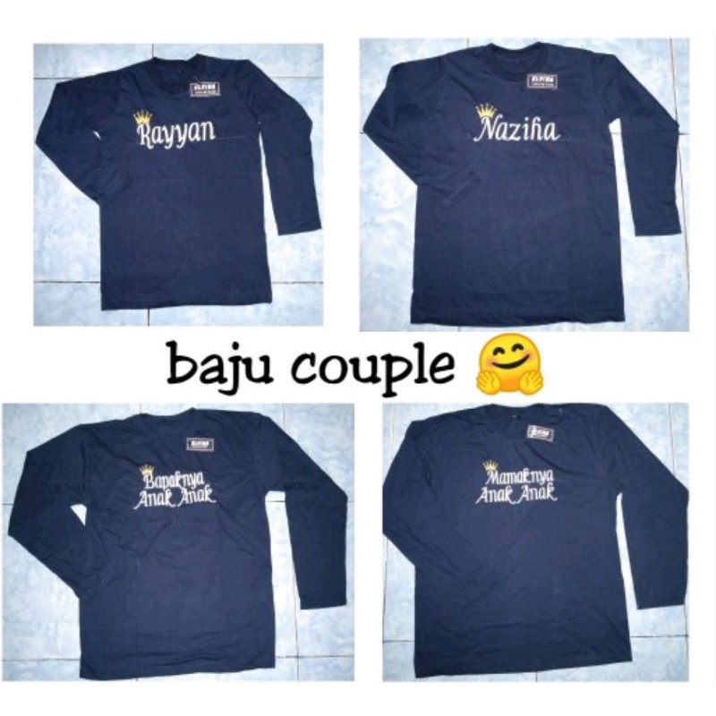 kaos couple tangan panjang request nama