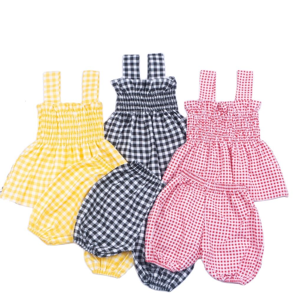 ZASKIYA - SETELAN ANAK AFINA ANAK PEREMPUAN / SETELAN TARTAN BABYDOLL BALITA 0-3 THN